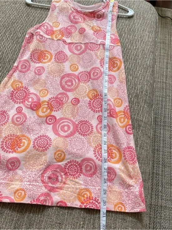 L.L. Bean Pink Orange 100% Cotton Racer Back Girls Dress Size 10 - Picture 11 of 11